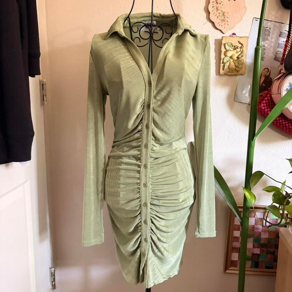 Princess Polly Bodycon Ruched Shirt Dress 8